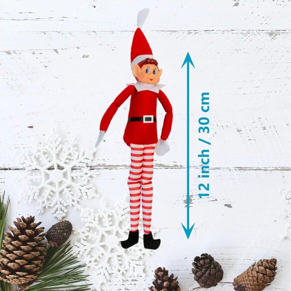 LitoMagic 12 Inch Christmas Elf Doll Bendable Boy for Fun Holiday Scenes Pranks - Picture 3 of 6